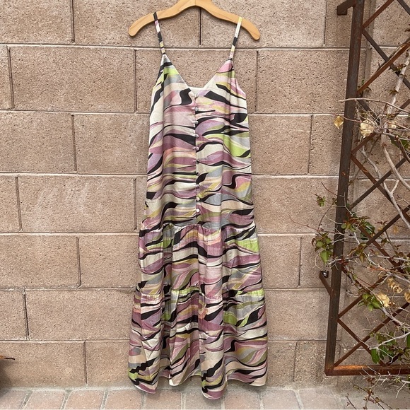 NWT Ted Baker Warrenn Printed Button Through Cami Dress Midi Size 4 Dusky Pink - Picture 6 of 13